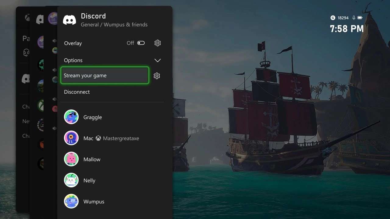 Стрим игр в голосовом чате Xbox через Discord